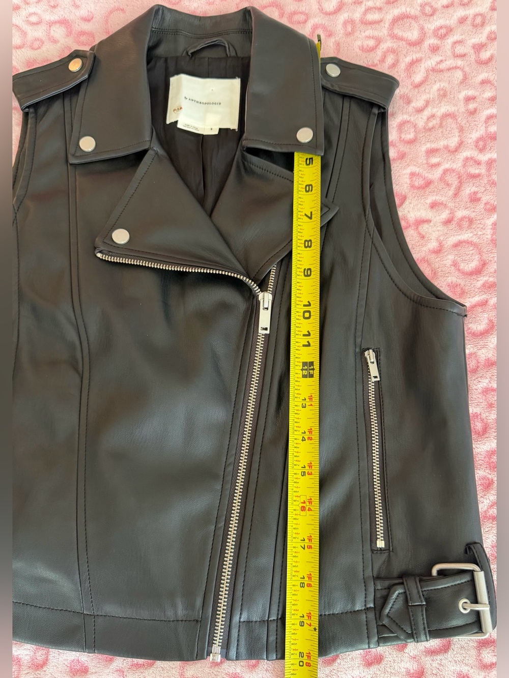 Anthropologie Black Leather Moto Bike
Vest Women’s Size: S - Picture 8 of 10